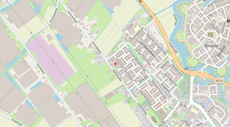 Kaart van de omgeving van de melding