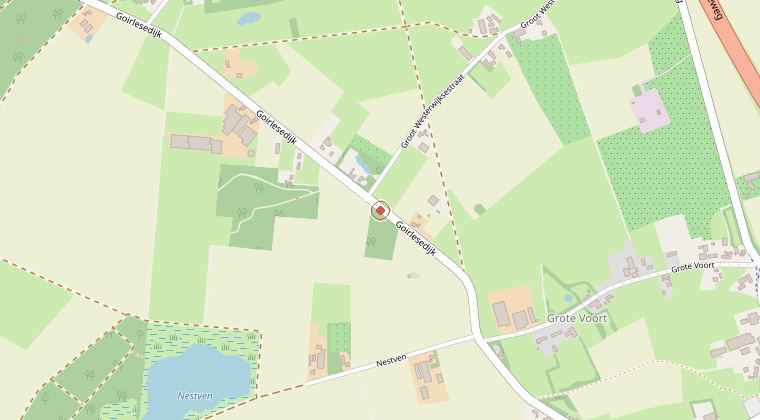 Kaart van de omgeving van de melding