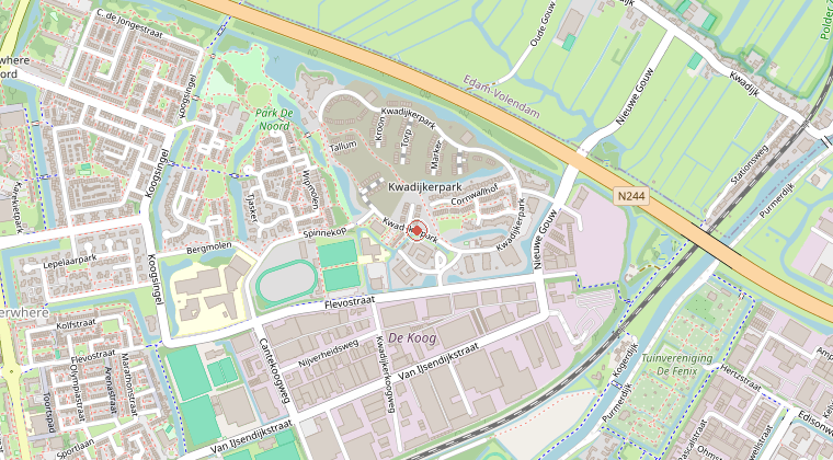 Kaart van de omgeving van de melding