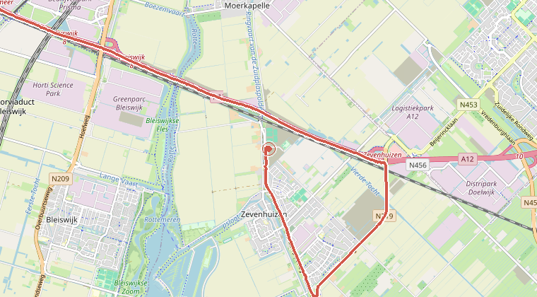 Kaart van de omgeving van de melding