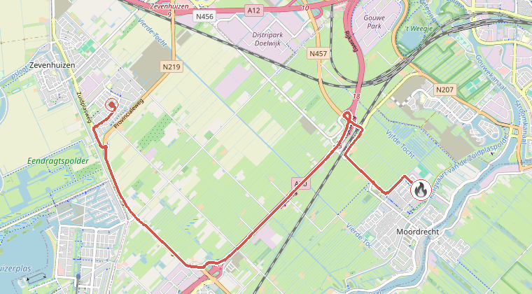 Kaart van de omgeving van de melding