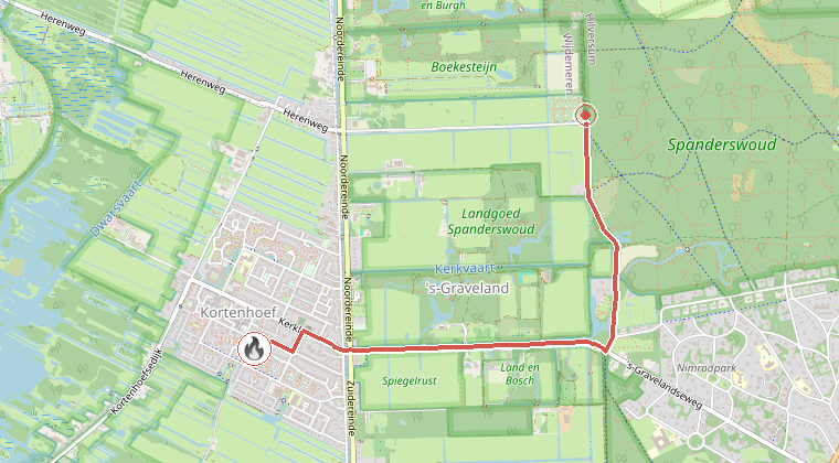Kaart van de omgeving van de melding
