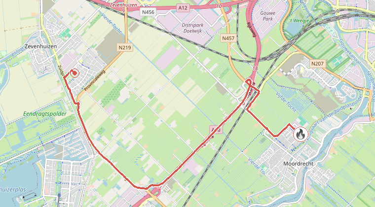 Kaart van de omgeving van de melding