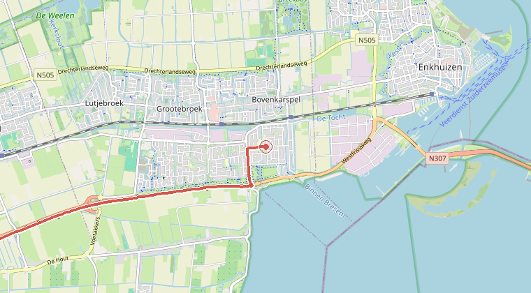 Kaart van de omgeving van de melding