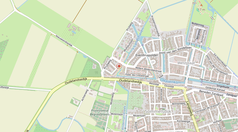 Kaart van de omgeving van de melding
