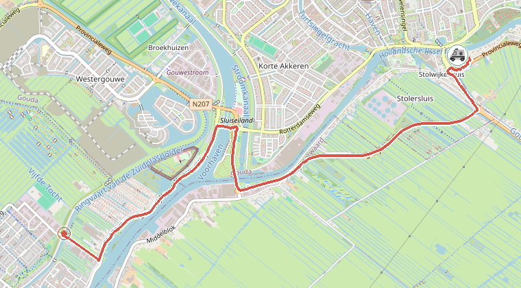 Kaart van de omgeving van de melding