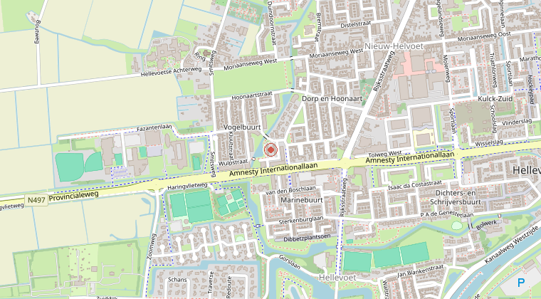 Kaart van de omgeving van de melding