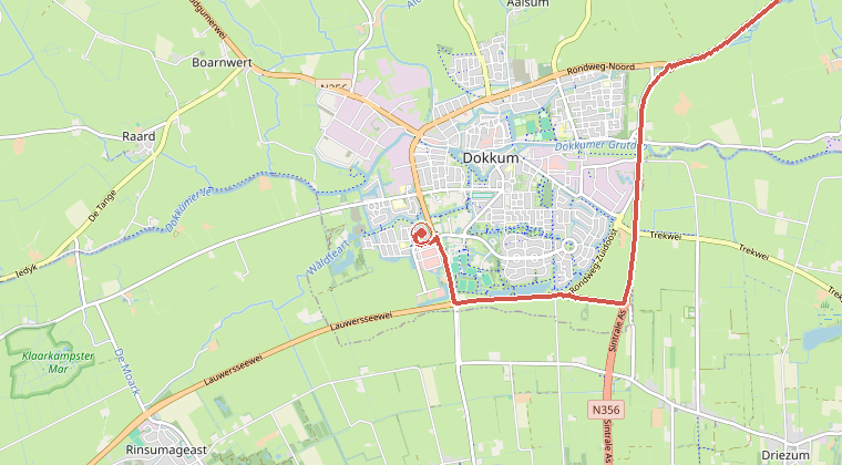 Kaart van de omgeving van de melding