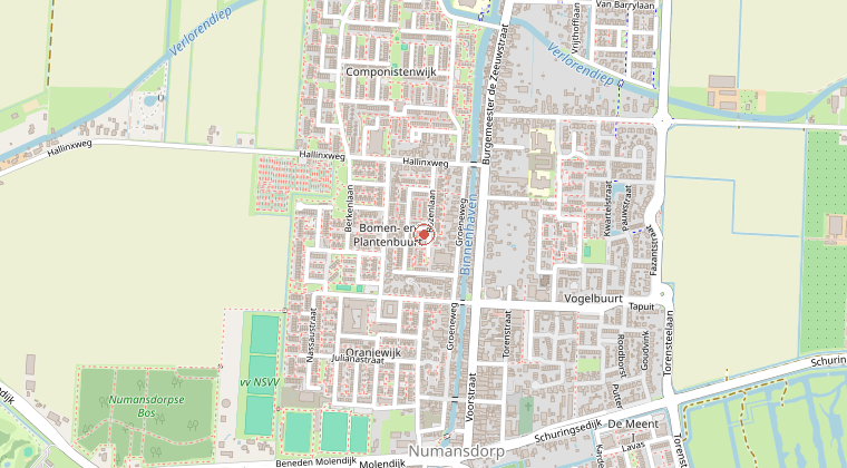 Kaart van de omgeving van de melding