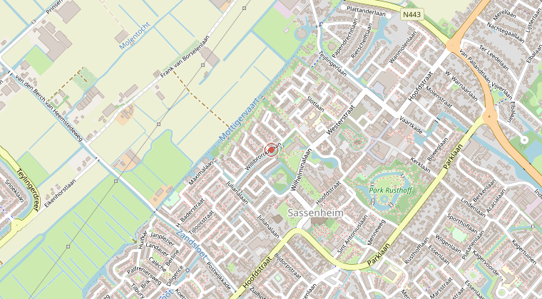 Kaart van de omgeving van de melding