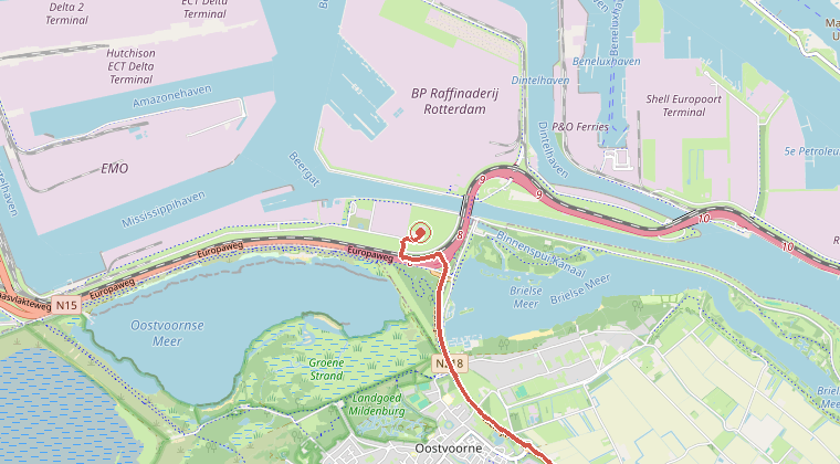 Kaart van de omgeving van de melding