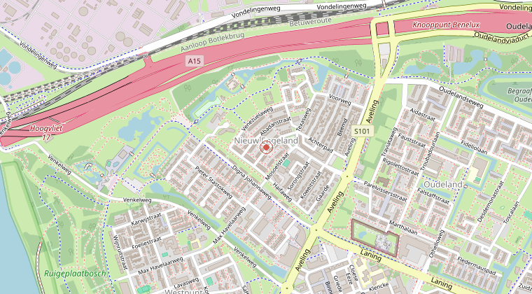 Kaart van de omgeving van de melding