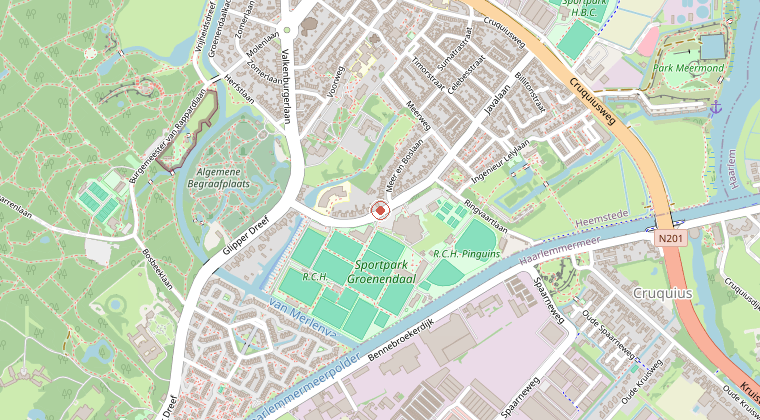 Kaart van de omgeving van de melding
