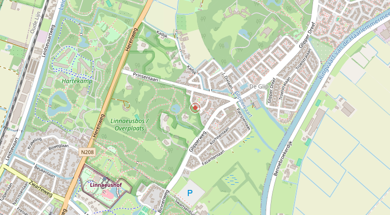 Kaart van de omgeving van de melding