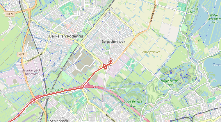 Kaart van de omgeving van de melding