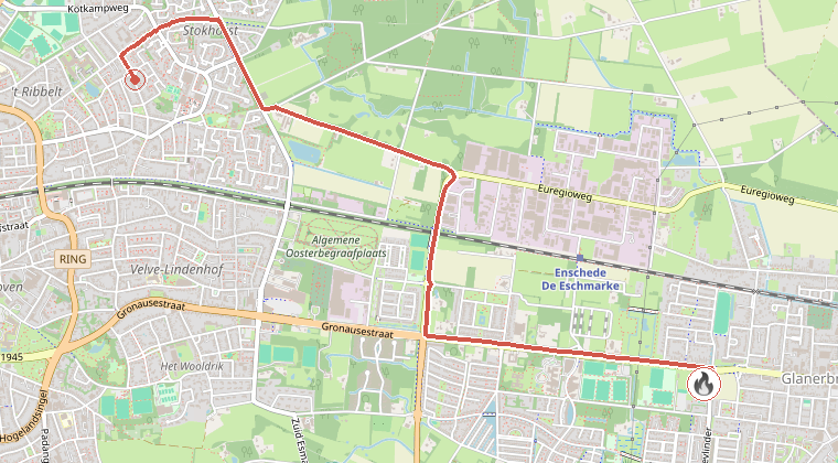 Kaart van de omgeving van de melding