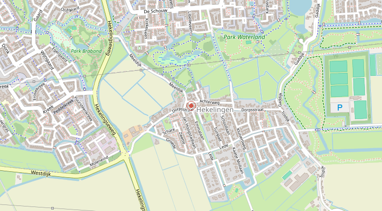 Kaart van de omgeving van de melding