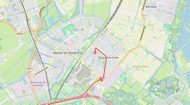 Kaart van de omgeving van de melding
