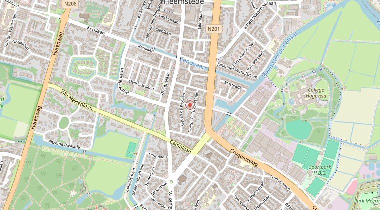 Kaart van de omgeving van de melding