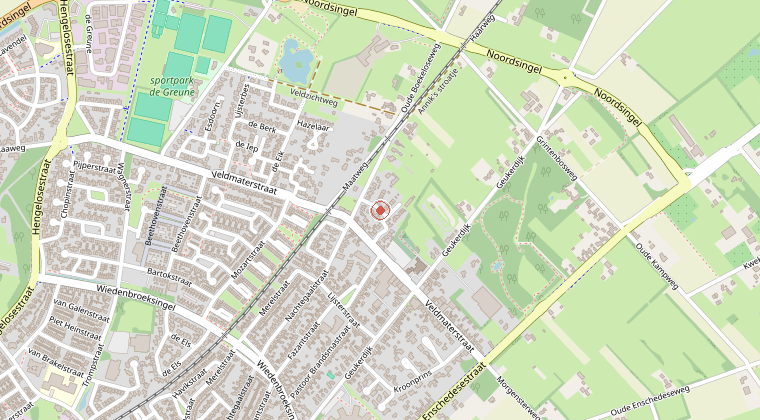 Kaart van de omgeving van de melding