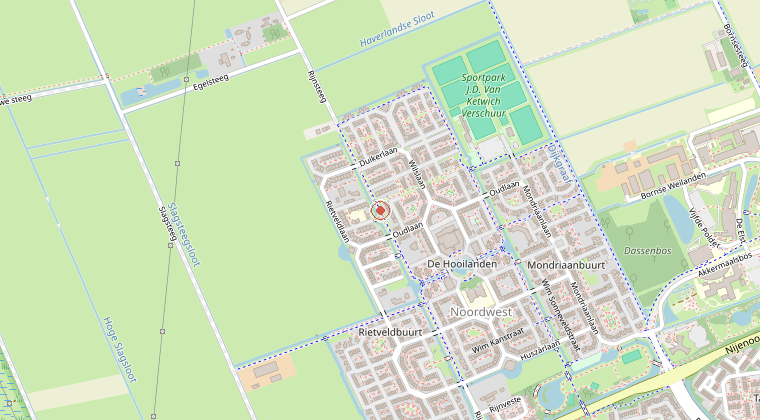 Kaart van de omgeving van de melding