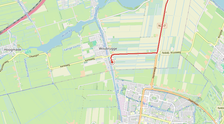 Kaart van de omgeving van de melding