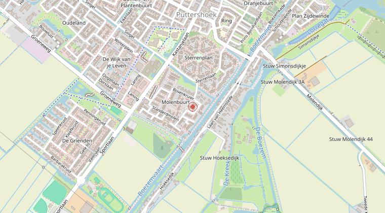 Kaart van de omgeving van de melding