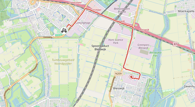 Kaart van de omgeving van de melding