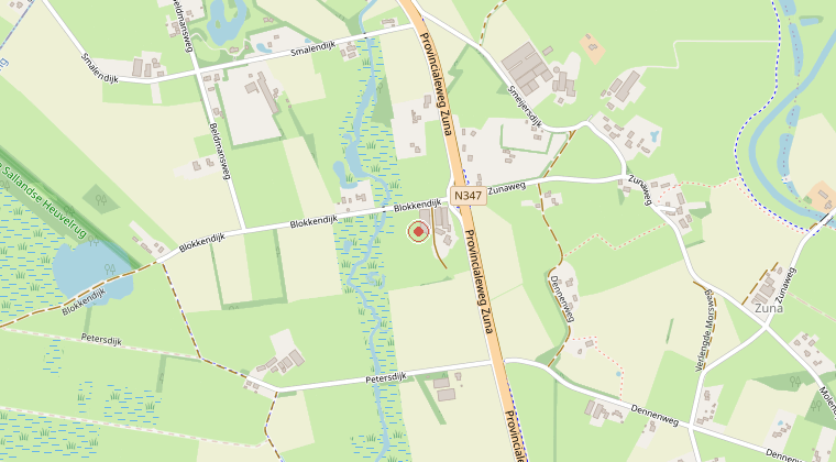 Kaart van de omgeving van de melding