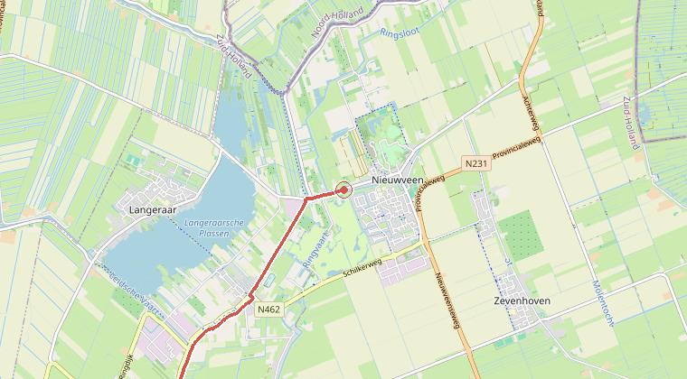 Kaart van de omgeving van de melding