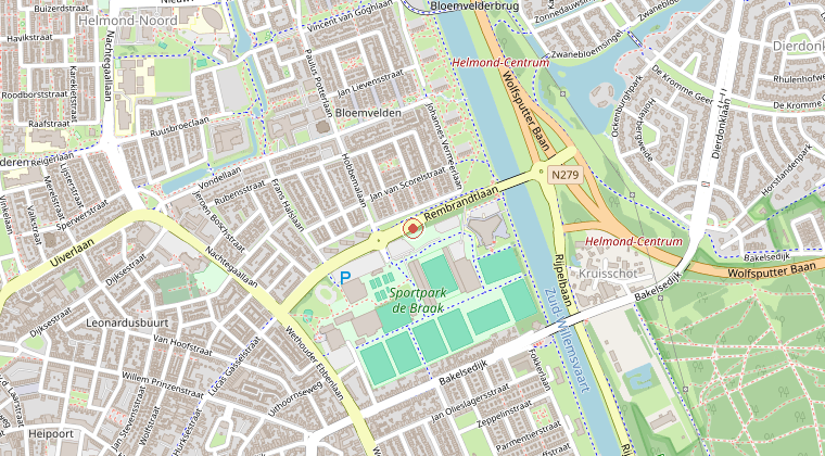 Kaart van de omgeving van de melding