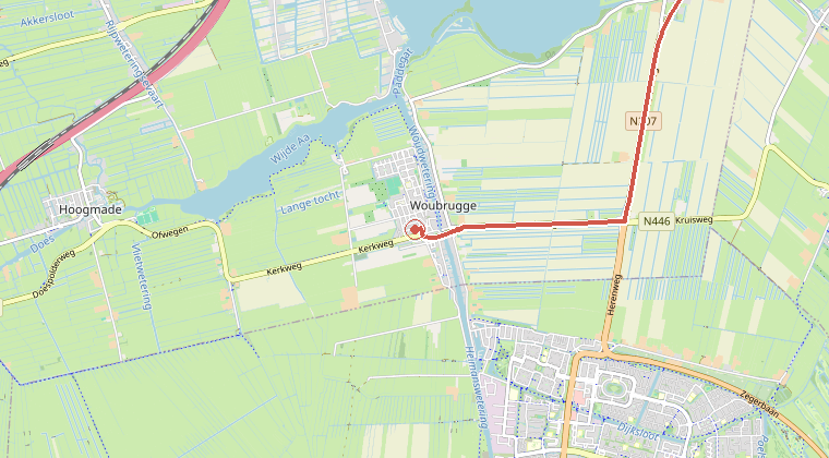 Kaart van de omgeving van de melding