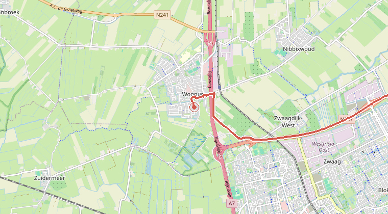 Kaart van de omgeving van de melding