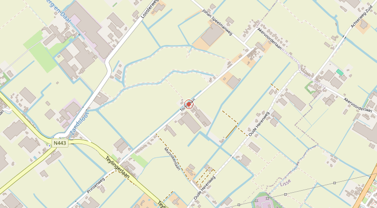 Kaart van de omgeving van de melding