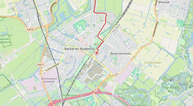 Kaart van de omgeving van de melding