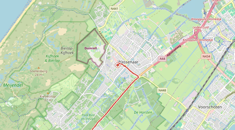 Kaart van de omgeving van de melding