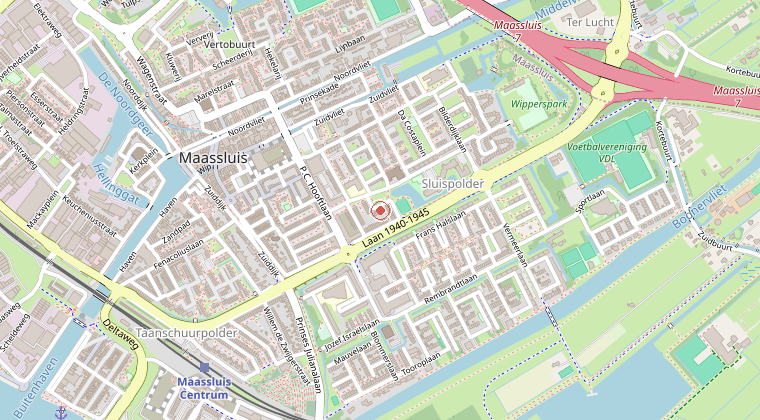 Kaart van de omgeving van de melding