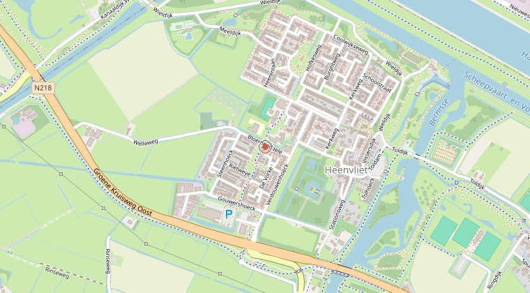 Kaart van de omgeving van de melding