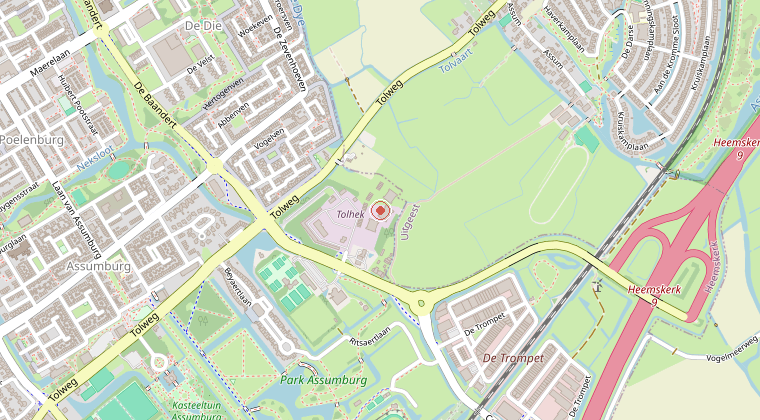 Kaart van de omgeving van de melding