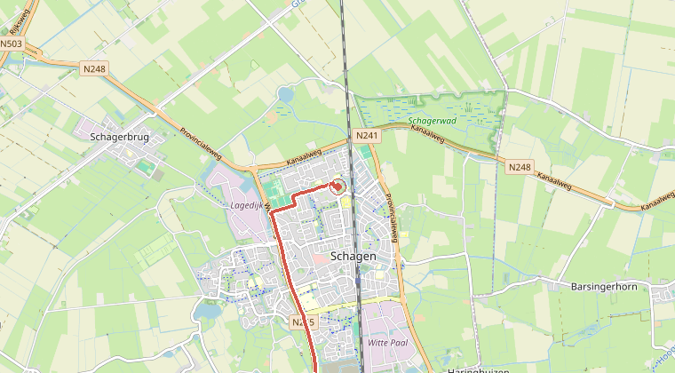 Kaart van de omgeving van de melding