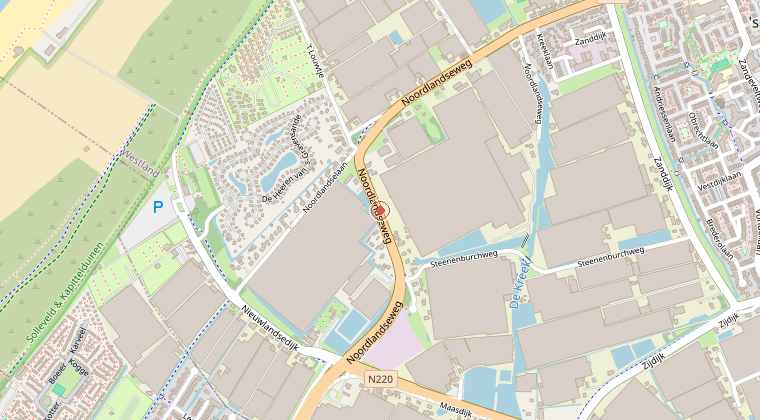 Kaart van de omgeving van de melding