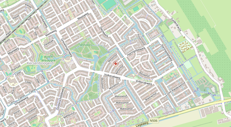 Kaart van de omgeving van de melding
