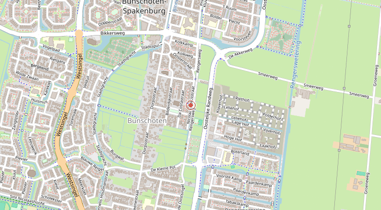 Kaart van de omgeving van de melding