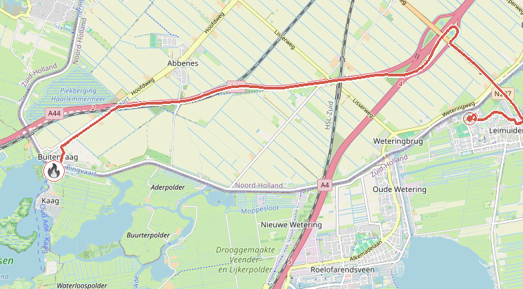 Kaart van de omgeving van de melding