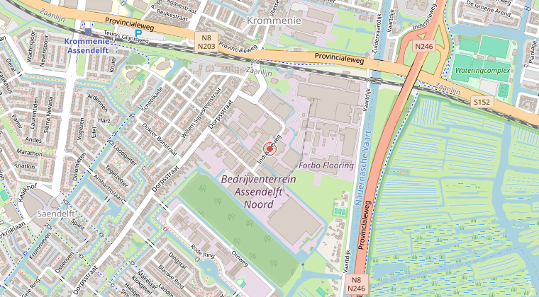 Kaart van de omgeving van de melding
