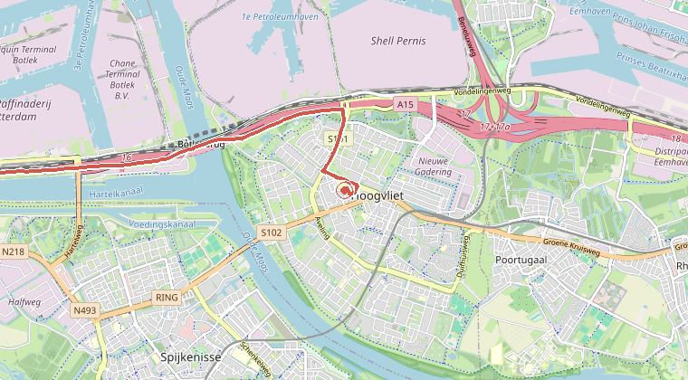 Kaart van de omgeving van de melding