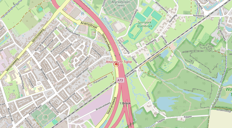 Kaart van de omgeving van de melding