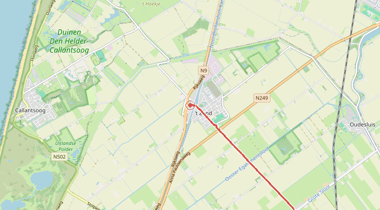 Kaart van de omgeving van de melding