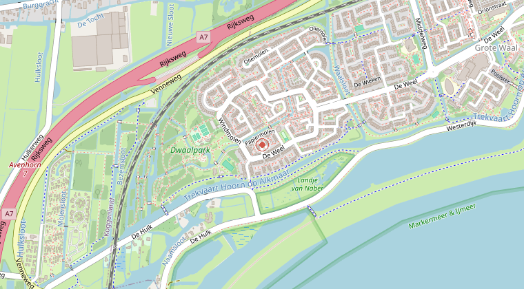 Kaart van de omgeving van de melding