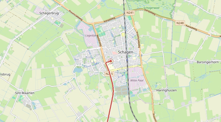 Kaart van de omgeving van de melding